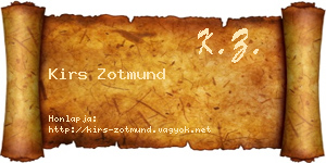 Kirs Zotmund névjegykártya